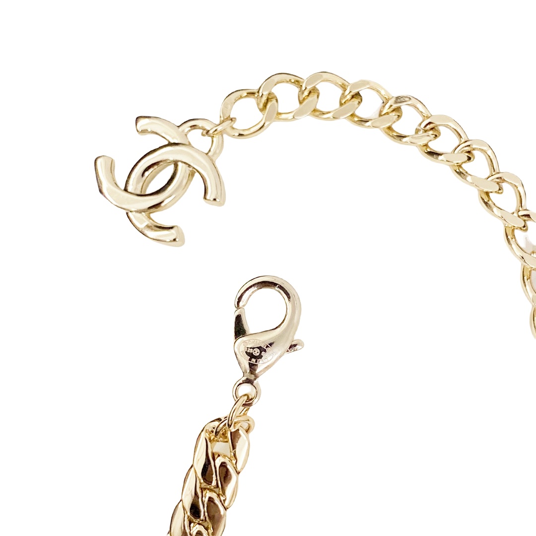 CCN254 CC logo choker Snake chain Necklace - ccjewelryacc