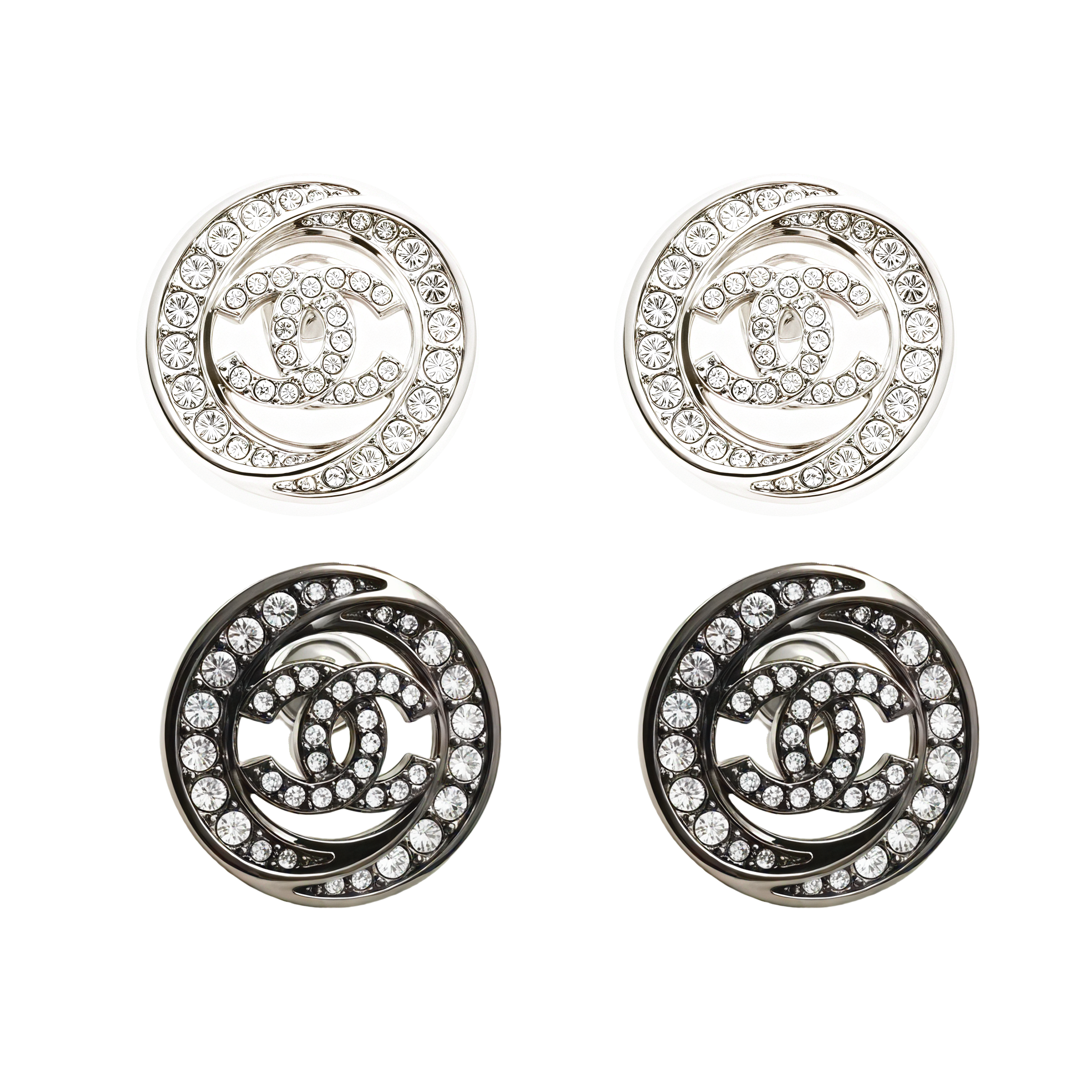 CCE346 Black chanel stud earrings - ccjewelryacc