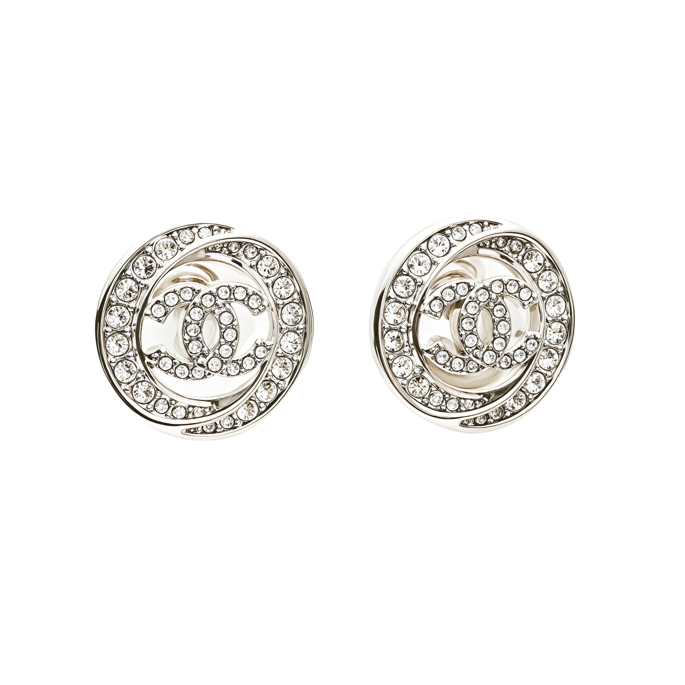 CCE346 Black chanel stud earrings - ccjewelryacc