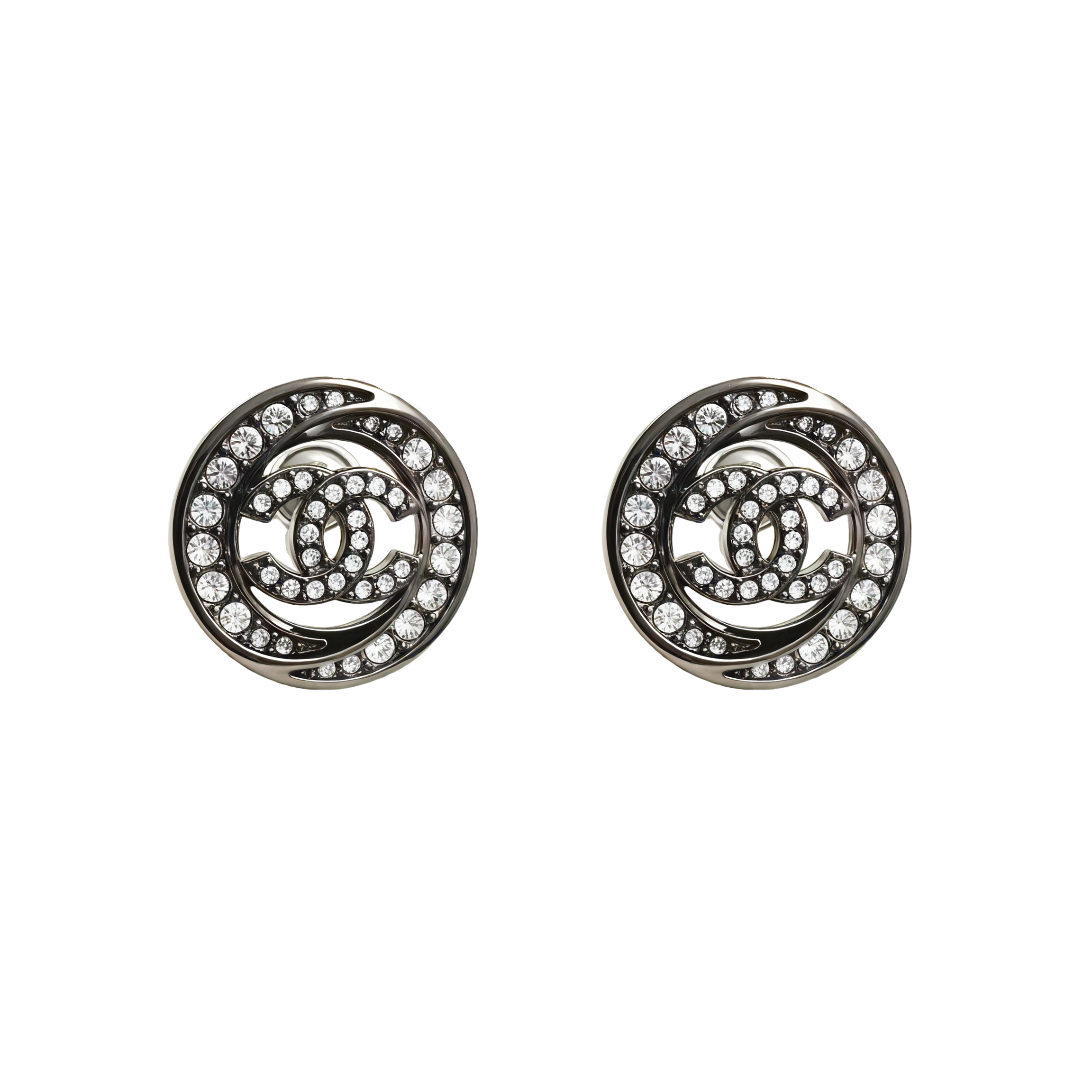 CCE346 Black chanel stud earrings - ccjewelryacc