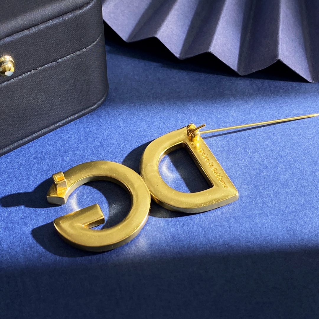 DGB006  Black stone DG logo brooch pin for men women - ccjewelryacc