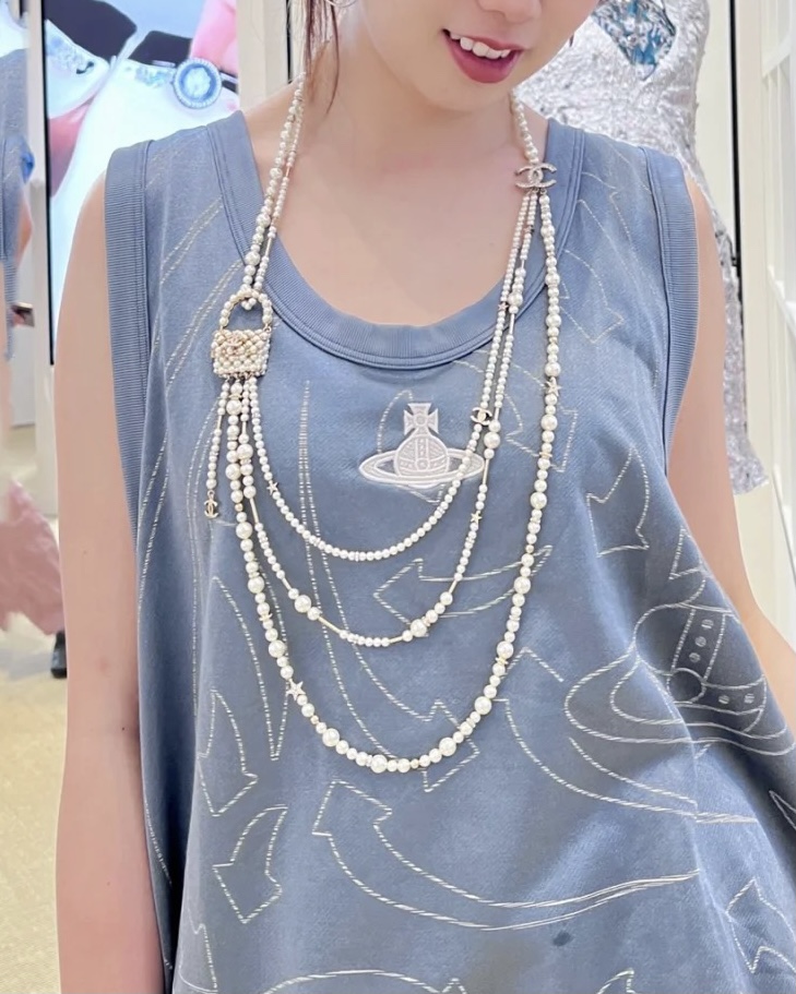 CCL102 Chanel Handmade woven bag with multi-layered sweater chain pearl necklace for women - ccjewelryacc