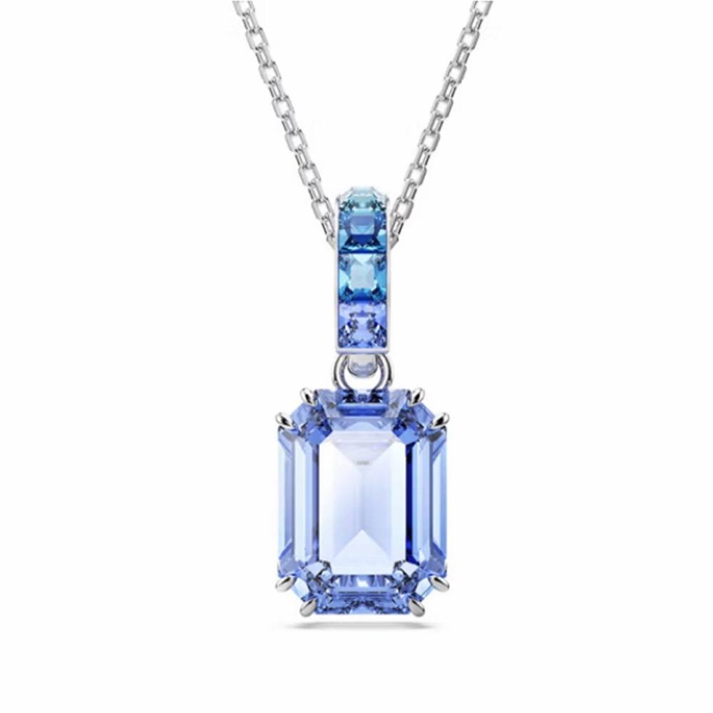 SVT010 Swarovski Millenia Blue Cube Austria Crystal Choker Necklace bracelet hoop earrings for women - ccfashionjewelry