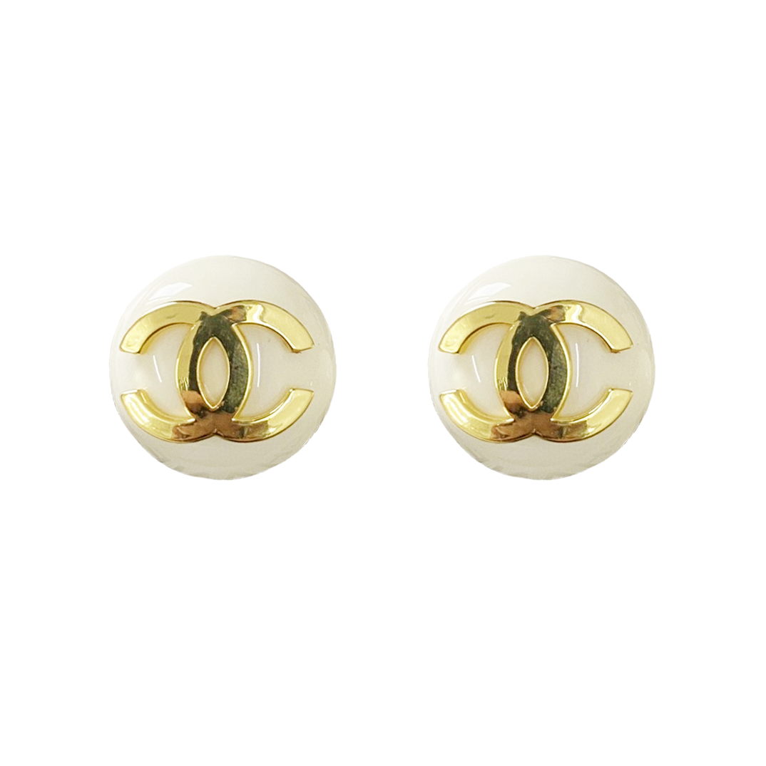CCE739 CC button stud earrings - ccjewelryacc