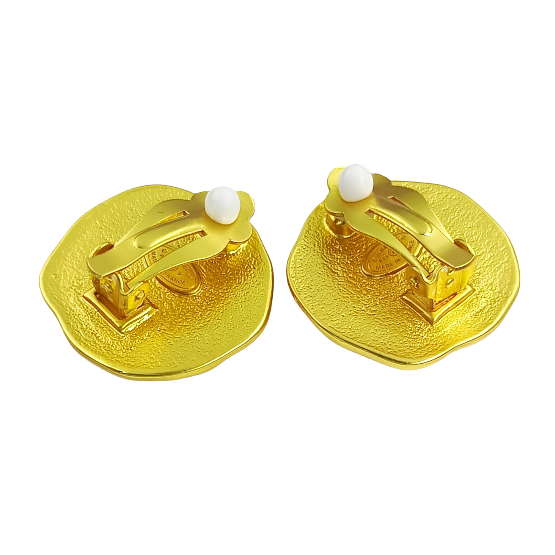 CCE352 Vintage 24k Gold chanel earing clip - ccjewelryacc