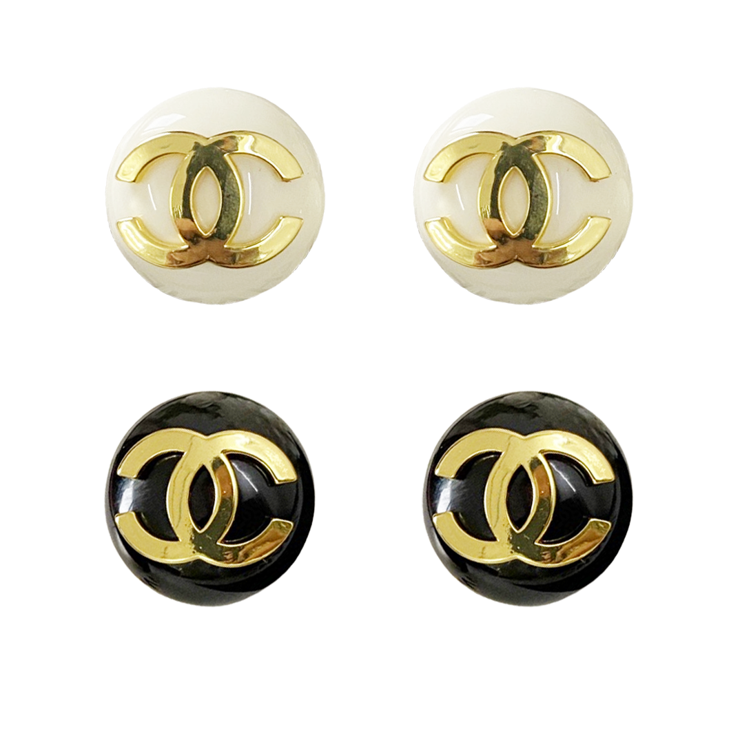 CCE739 CC button stud earrings - ccjewelryacc