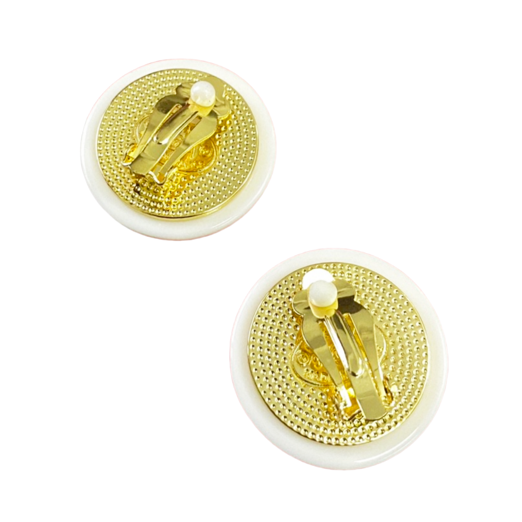 CCE739 CC button stud earrings - ccjewelryacc