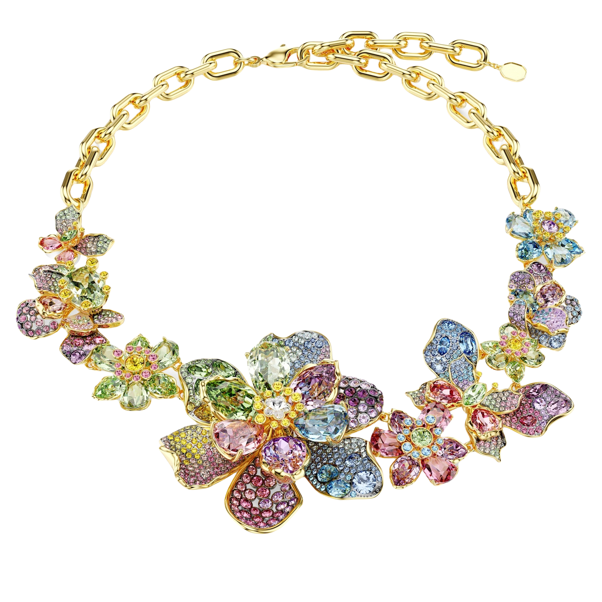 SVT013 Swarovski Gema Idyllia flower Choker Necklace bracelet hoop earrings for women - ccfashionjewelry