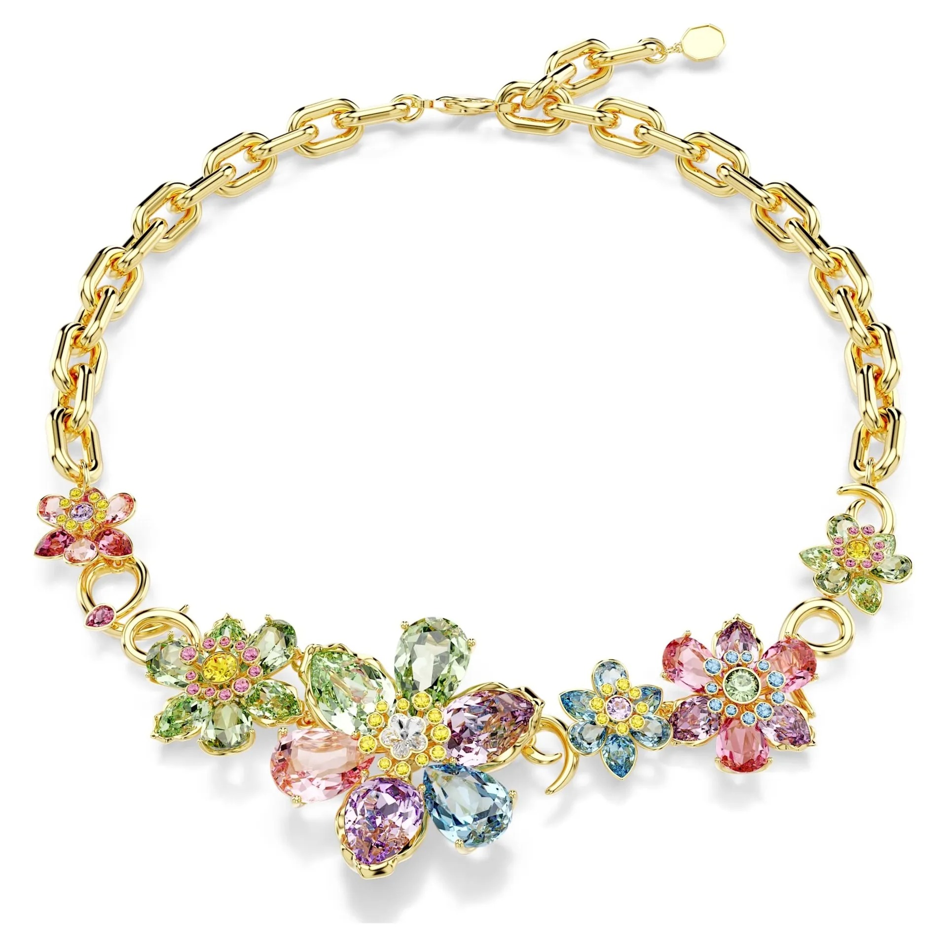 SVT014 Swarovski Gema Idyllia flower Choker Necklace bracelet hoop earrings for women - ccfashionjewelry