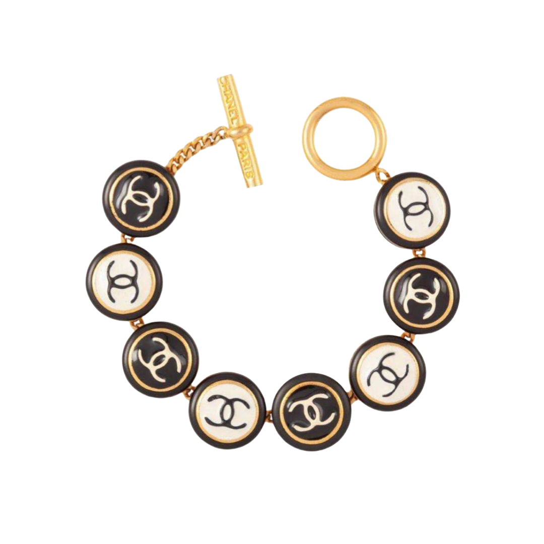 CCT002 Chanel Button Charms Choker and bracelet ,stud earring Jewelry Set for women - ccjewelryacc