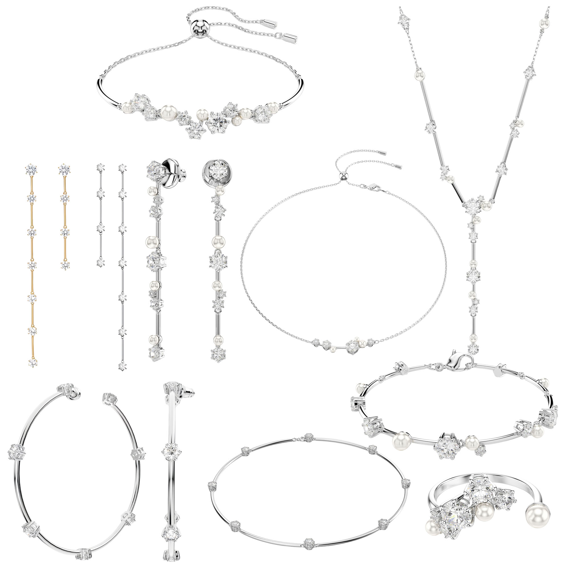 SVT018 Swarovski Constella Choker Necklace Bracelet Earrings Jewelry Set Collection for Women - ccfashionjewelry