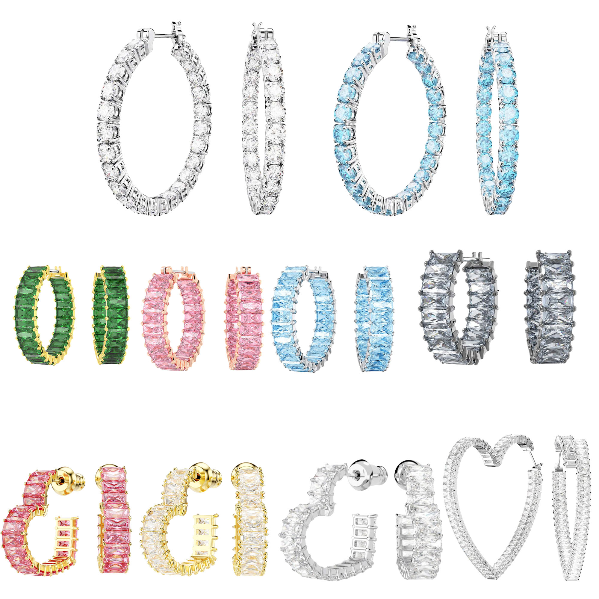 SVE001 Swarovski Crystal Matrix earrings Rhodium Plated Necklace - ccfashionjewelry