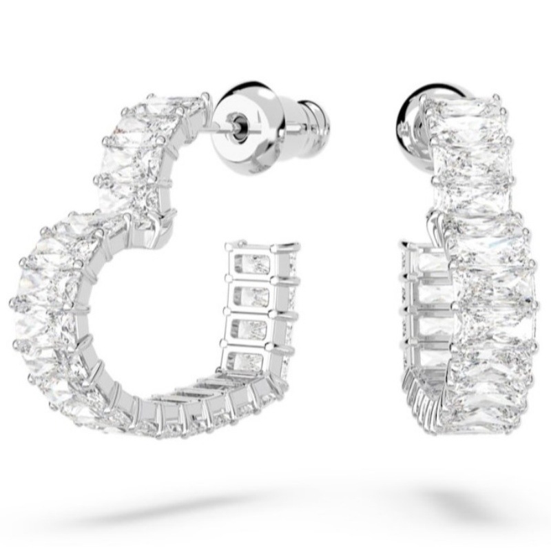 SVE001  Swarovski Crystal Matrix earrings Rhodium Plated Necklace - ccjewelryacc