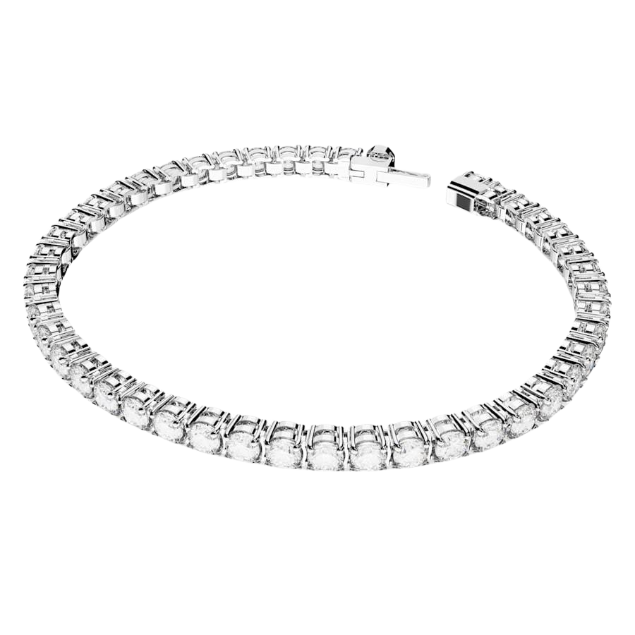SVS003 Swarovski Matrix Tennis Bracelet Rhodium Plated with Austrian Crystal for Women - ccfashionjewelry