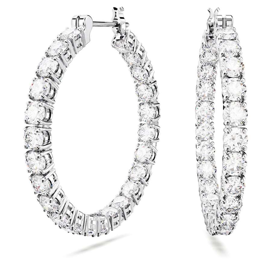 SVE001 Swarovski Crystal Matrix earrings Rhodium Plated Necklace - ccfashionjewelry