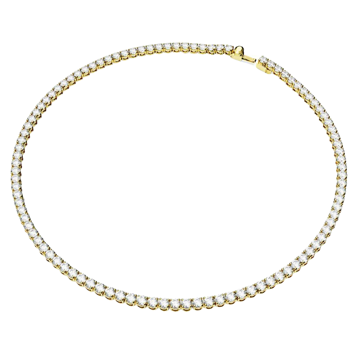 SVN009 Swarovski Crystal Matrix Tennis Rhodium Plated Necklace - ccjewelryacc