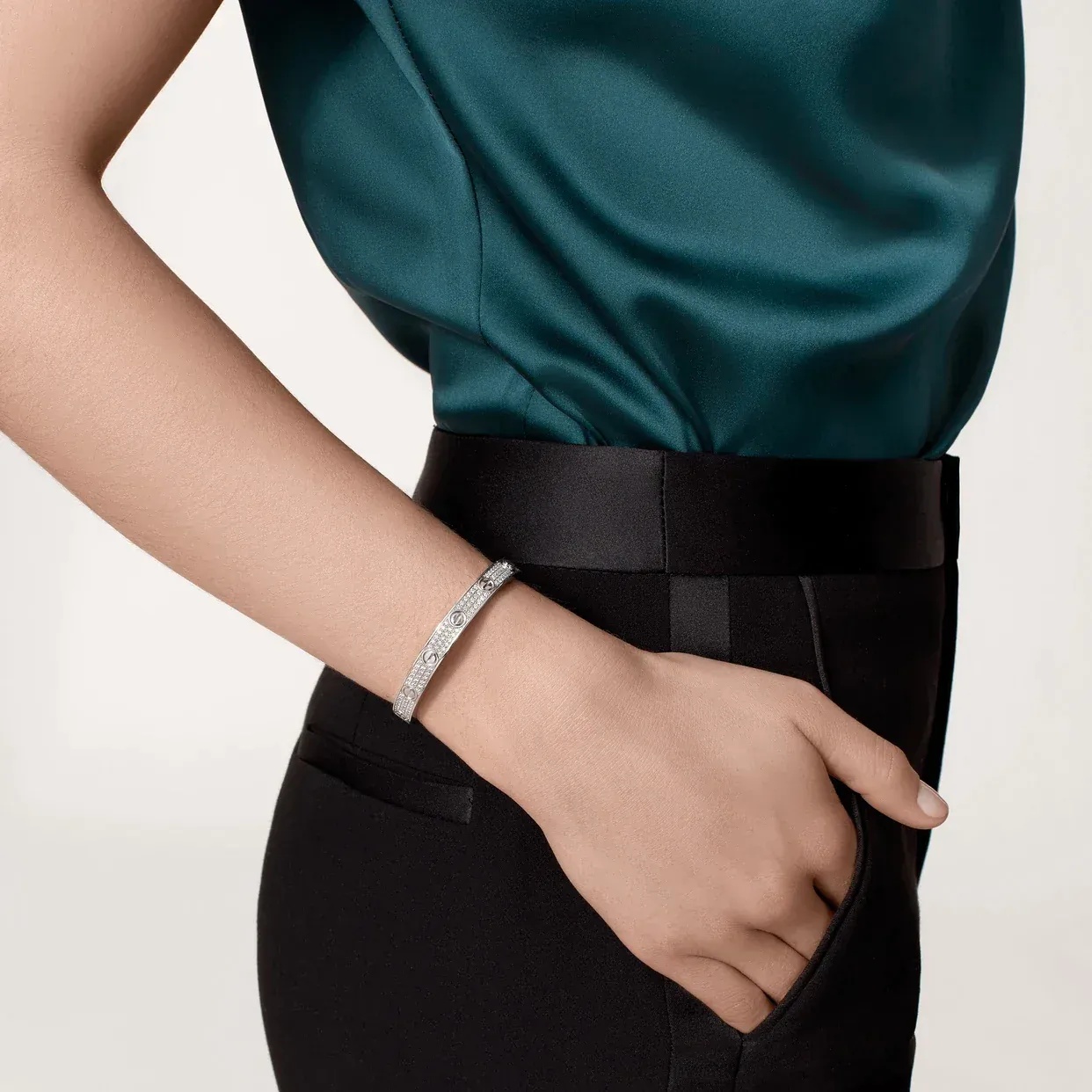 CTSV022 LOVE BRACELET 6.1MM DIAMOND PAVED 18k Gold - ccjewelryacc