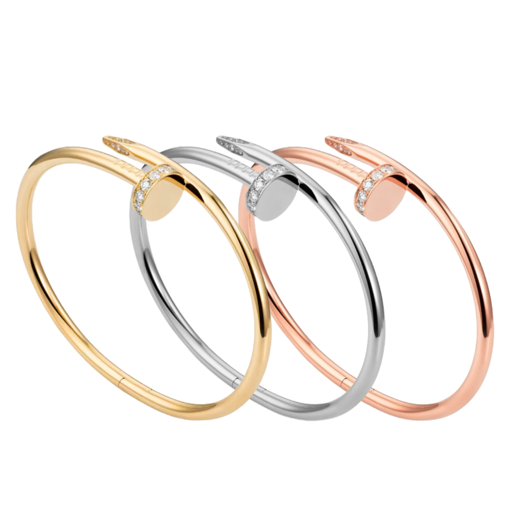 CTSV008 18K Gold Juste un Clou bracelet, classic model, diamonds 3.5mm - ccjewelryacc