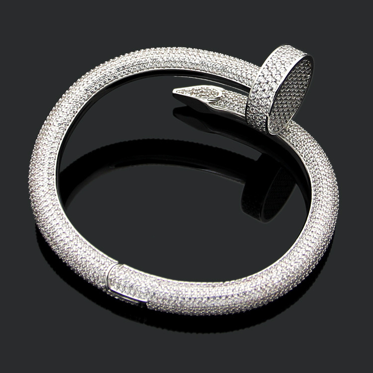 CTSV010 18k Gold Juste un Clou bracelet, extra-large model, paved - ccjewelryacc