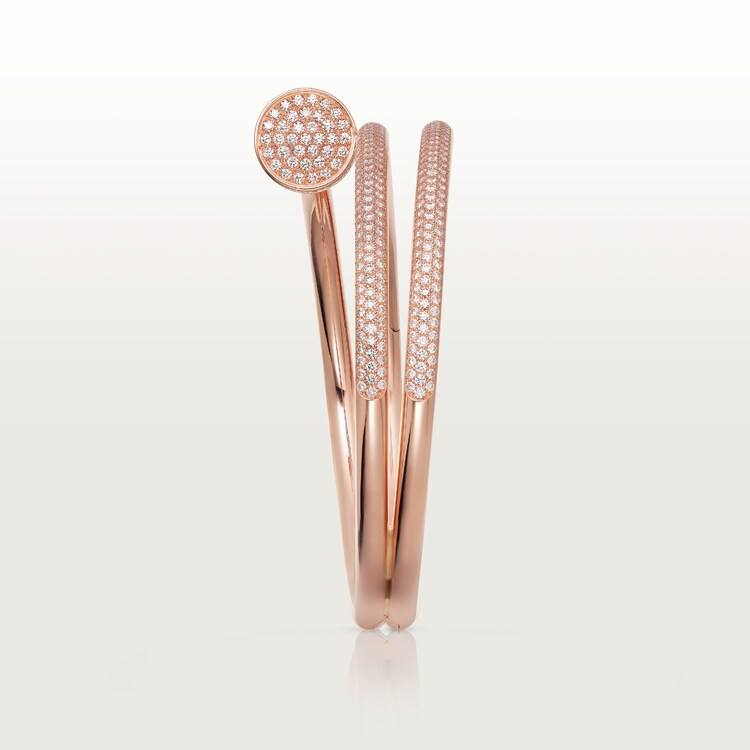 CTSV011 18k Gold Juste un Clou bracelet, double, half-paved - ccjewelryacc