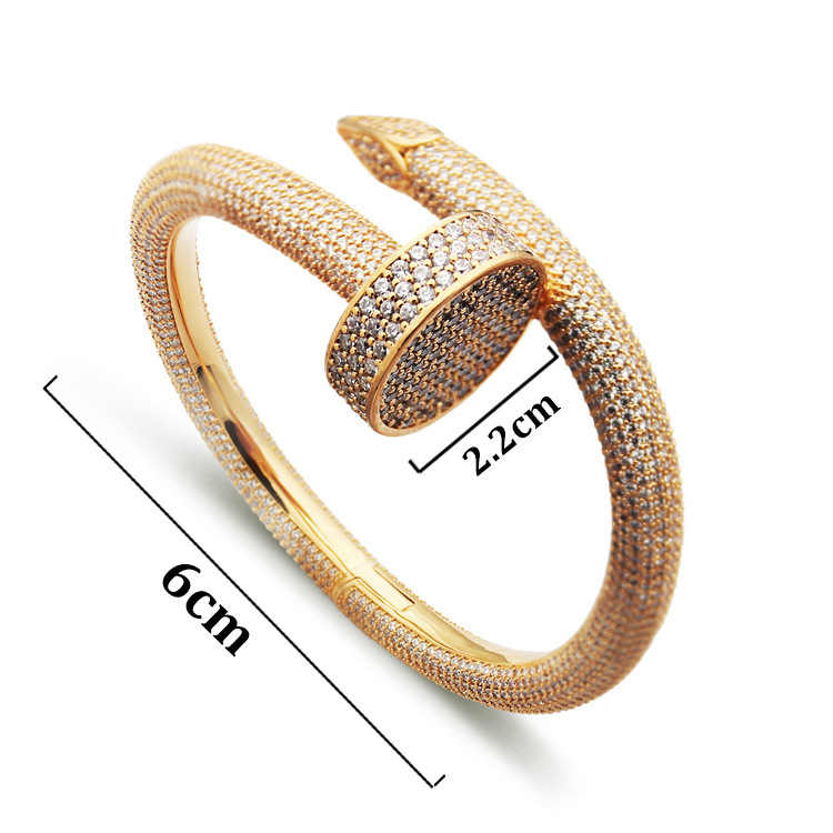 CTSV010 18k Gold Juste un Clou bracelet, extra-large model, paved - ccjewelryacc