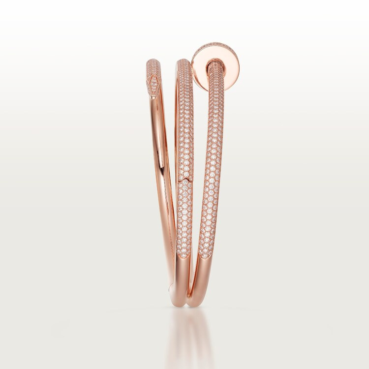 CTSV011 18k Gold Juste un Clou bracelet, double, half-paved - ccjewelryacc