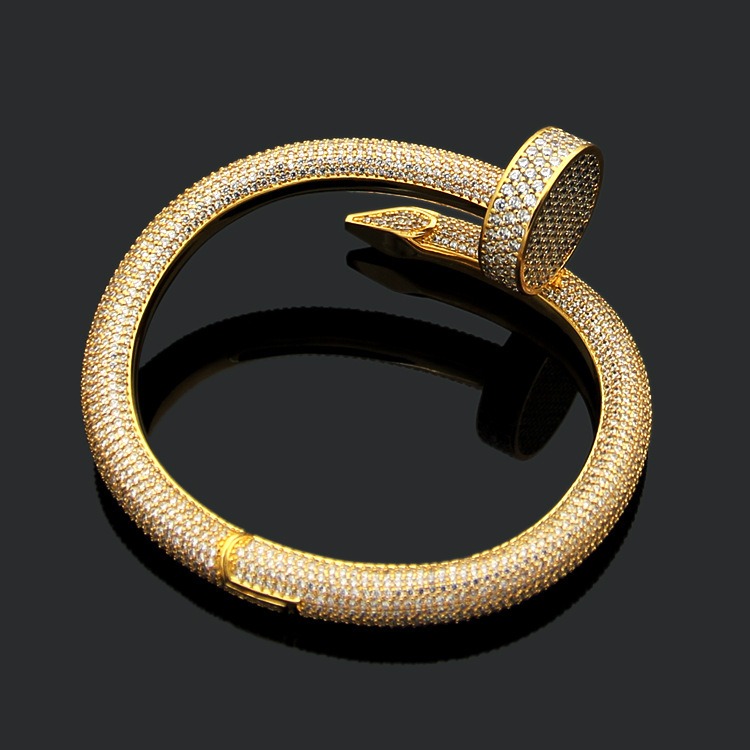 CTSV010 18k Gold Juste un Clou bracelet, extra-large model, paved - ccjewelryacc