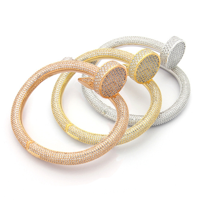 CTSV010 18k Gold Juste un Clou bracelet, extra-large model, paved - ccjewelryacc