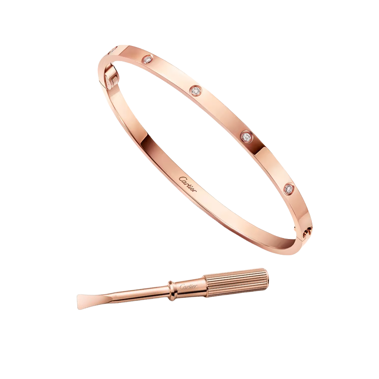 CTSV020 18k Gold LOVE bracelet, small model, 10 diamonds 3.65MM - ccfashionjewelry