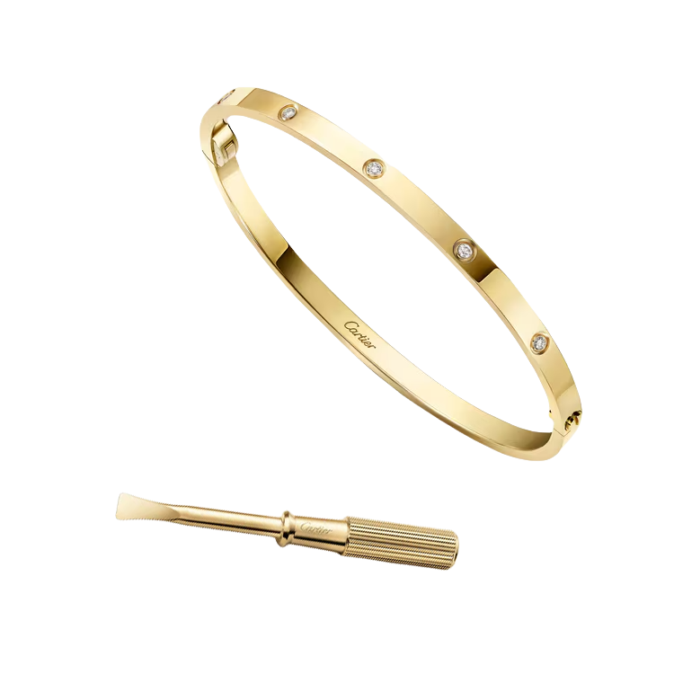 CTSV020 18k Gold LOVE bracelet, small model, 10 diamonds 3.65MM - ccfashionjewelry