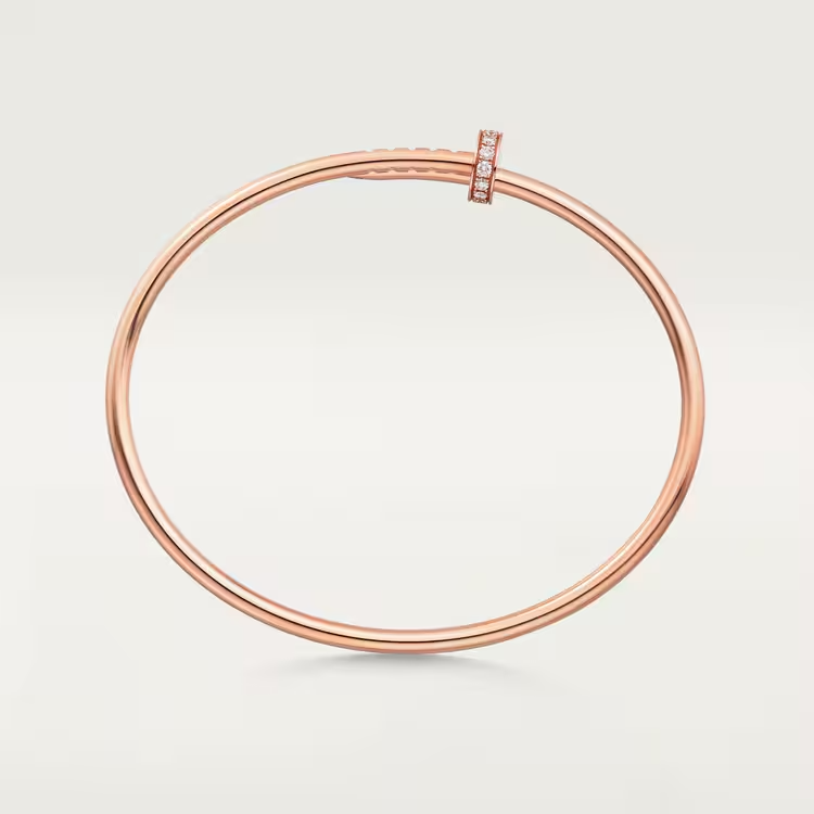 CTSV026 18K Gold slender and flexible Juste un Clou bracelet, small model, diamonds 2.5mm - ccjewelryacc