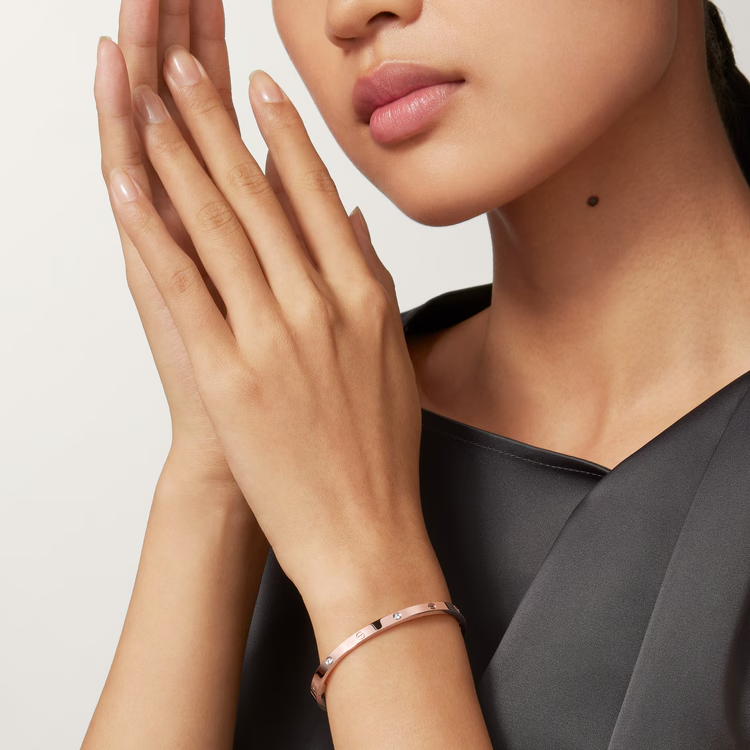 CTSV003 18k Gold LOVE bracelet, small model, 6 diamonds 3.65MM - ccjewelryacc