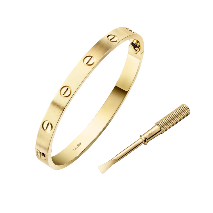 CTSV027 18k Gold LOVE bracelet, classic model, brushed 6.1MM - ccfashionjewelry