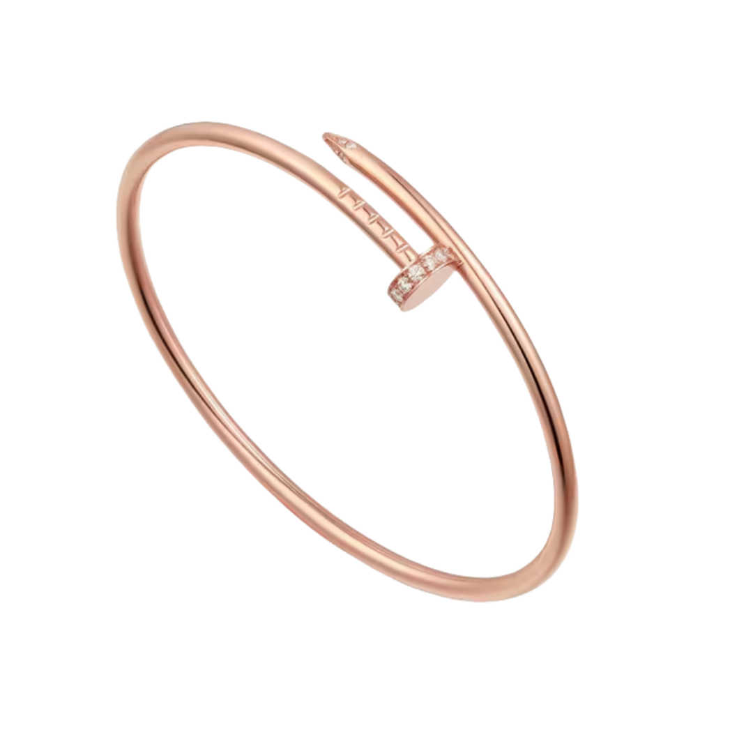 CTSV026 18K Gold slender and flexible Juste un Clou bracelet, small model, diamonds 2.5mm - ccfashionjewelry