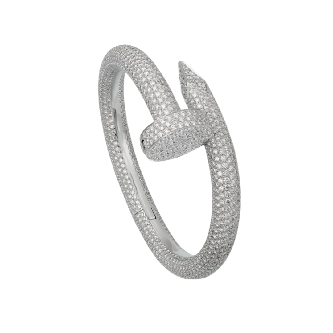 CTSV010 18k Gold Juste un Clou bracelet, extra-large model, paved - ccfashionjewelry