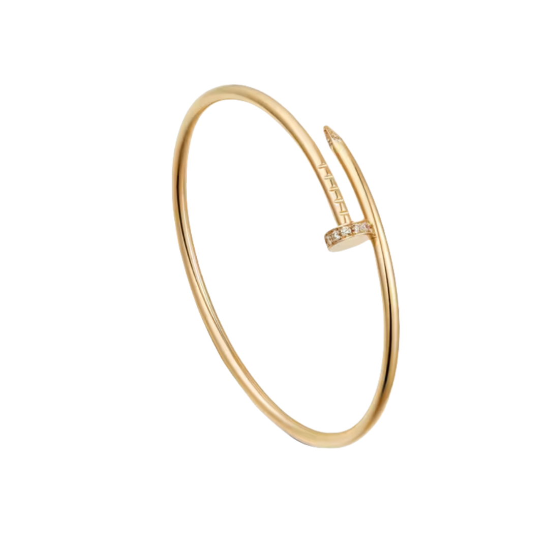 CTSV026 18K Gold slender and flexible Juste un Clou bracelet, small model, diamonds 2.5mm - ccfashionjewelry