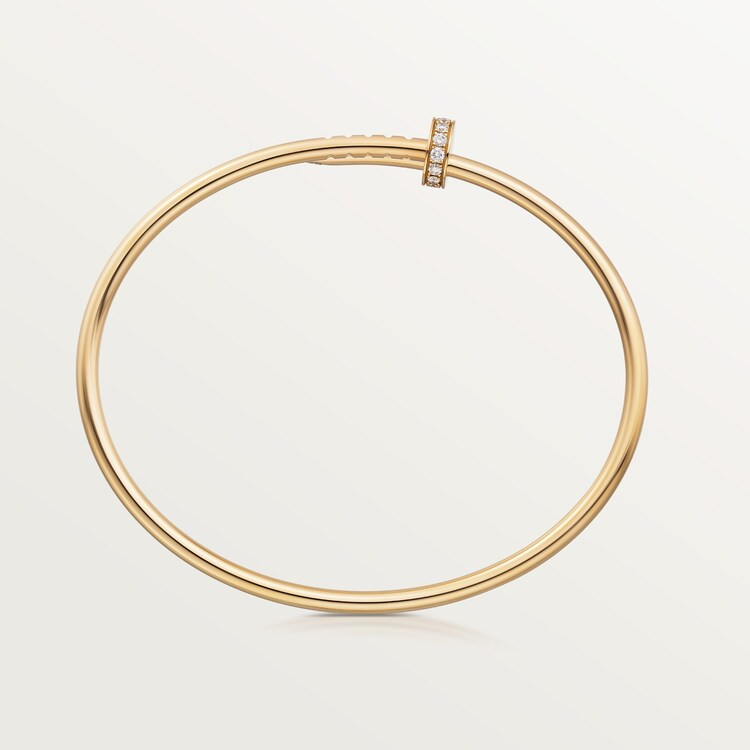 CTSV026 18K Gold slender and flexible Juste un Clou bracelet, small model, diamonds 2.5mm - ccjewelryacc