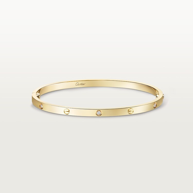 CTSV003 18k Gold LOVE bracelet, small model, 6 diamonds 3.65MM - ccjewelryacc