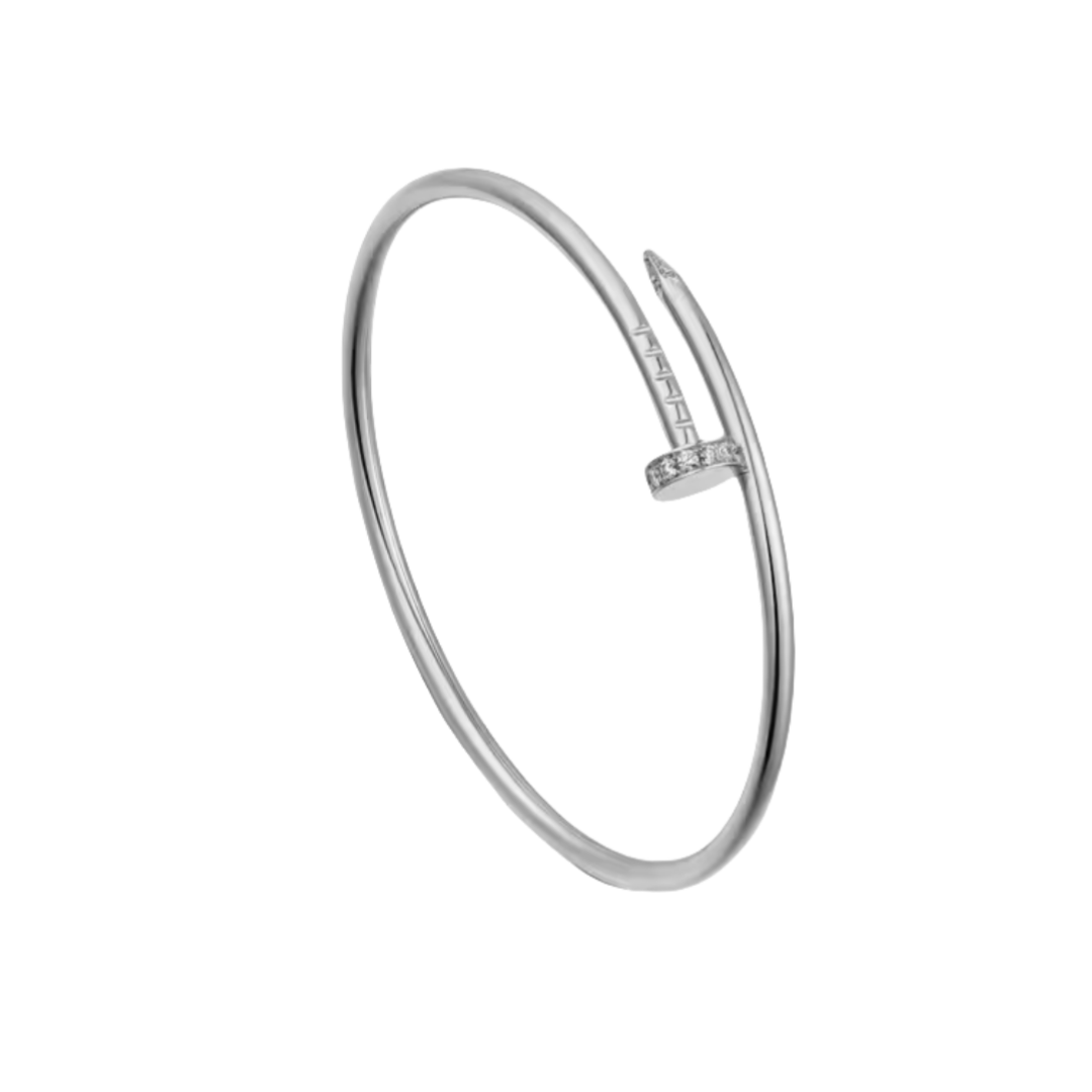 CTSV026 18K Gold slender and flexible Juste un Clou bracelet, small model, diamonds 2.5mm - ccjewelryacc