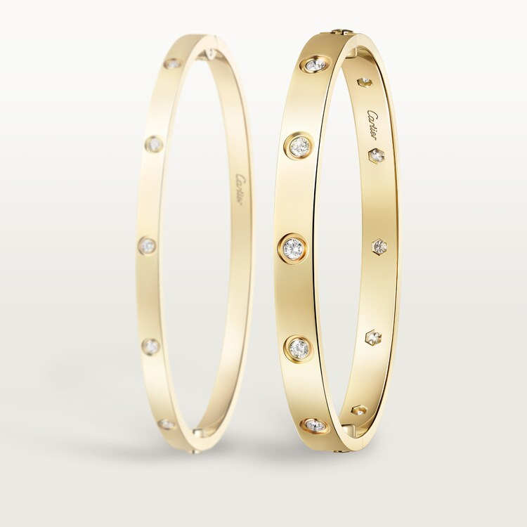 CTSV001 18k Gold LOVE bracelet, classic model,10 diamonds 6.1MM - ccjewelryacc