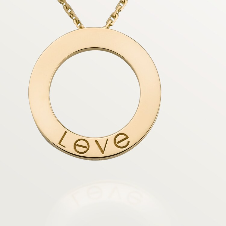 CTNV003 18K Gold LOVE pendant necklace, 3 diamonds - ccjewelryacc