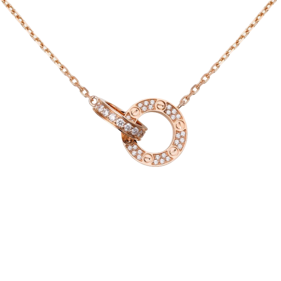 CTNV008 18K Gold LOVE pendant necklace , paved - ccjewelryacc