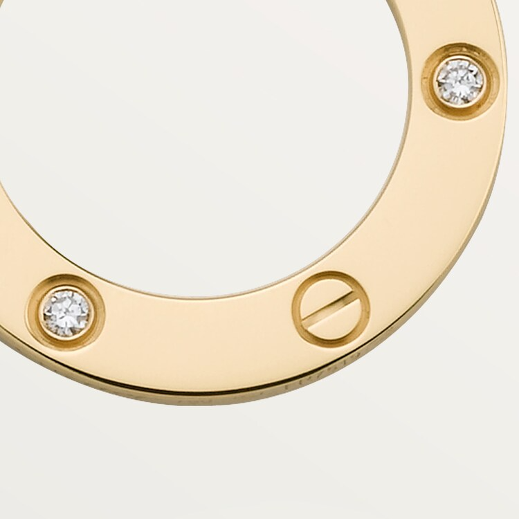 CTNV003 18K Gold LOVE pendant necklace, 3 diamonds - ccjewelryacc