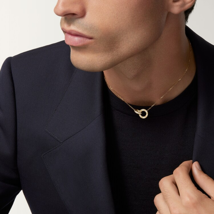 CTNV008 18K Gold LOVE pendant necklace , paved - ccjewelryacc