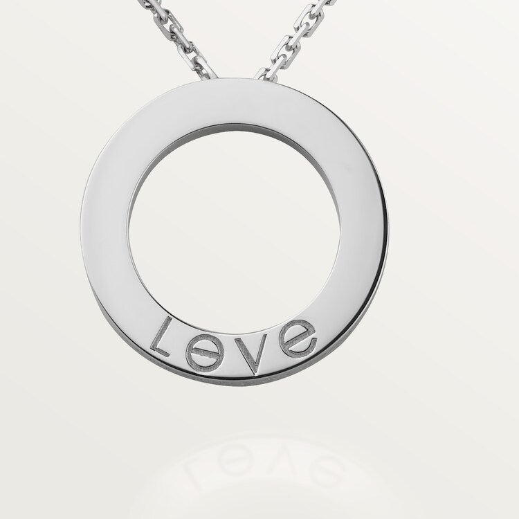 CTNV003 18K Gold LOVE pendant necklace, 3 diamonds - ccjewelryacc