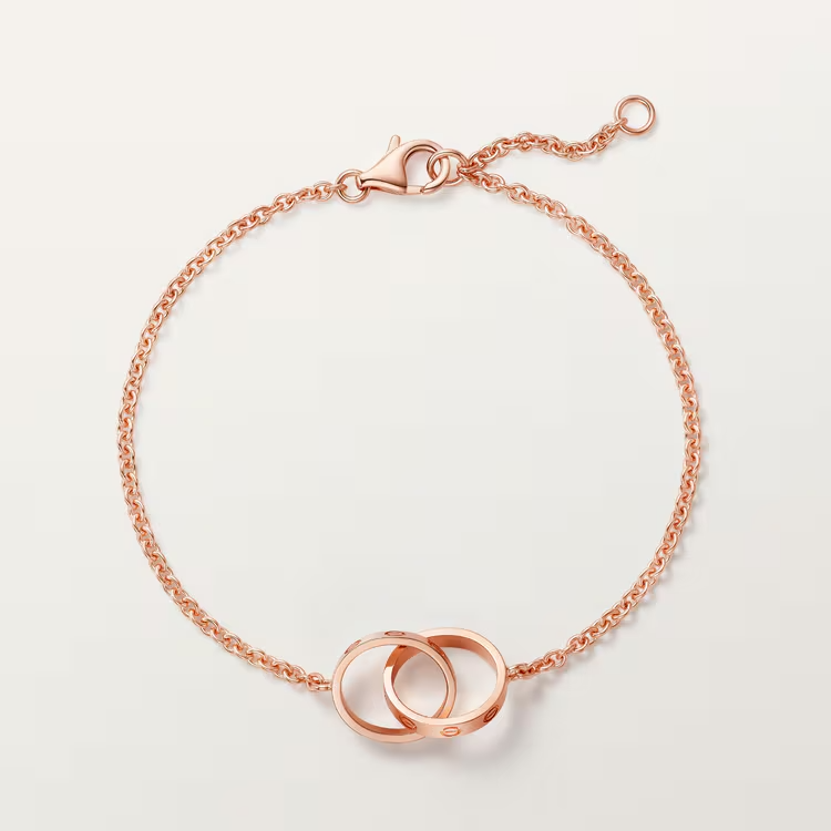 CTSV035 18k Gold LOVE bracelet, on chain - ccjewelryacc