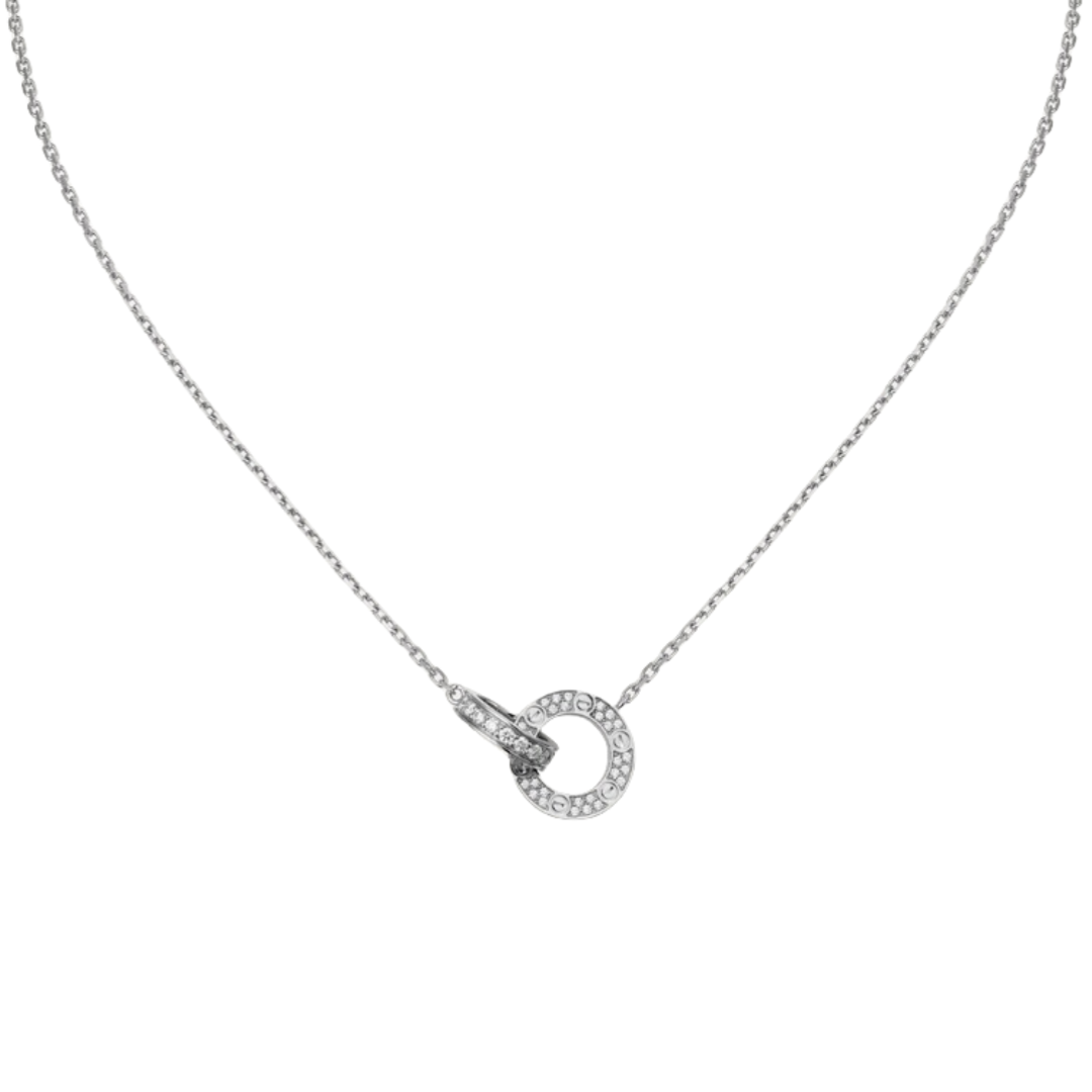 CTNV008 18K Gold LOVE pendant necklace , paved - ccjewelryacc