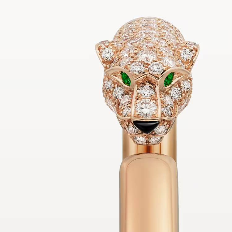 CTSV031 18k Gold Panthère de Cartier bracelet, small model, half-paved - ccjewelryacc