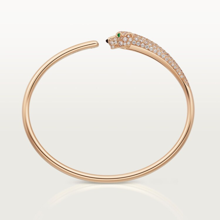CTSV031 18k Gold Panthère de Cartier bracelet, small model, half-paved - ccjewelryacc