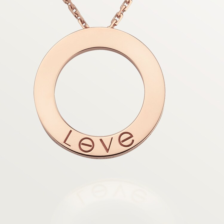 CTNV003 18K Gold LOVE pendant necklace, 3 diamonds - ccjewelryacc